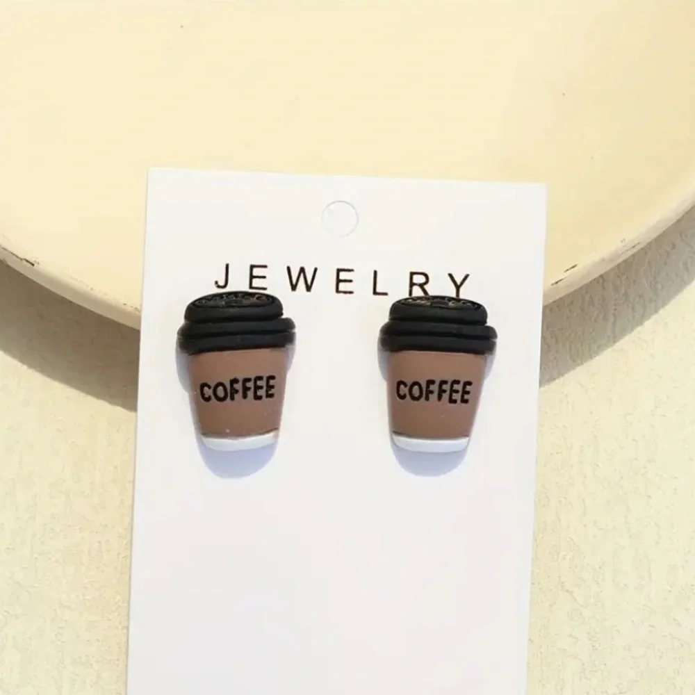 BOGO! Coffee cup stud earrings - Boutique NEW - Picture 7 of 7